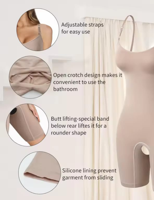 BelleNisa Seamless Bodysuit Shapewear – Tummy Control & Butt Lift